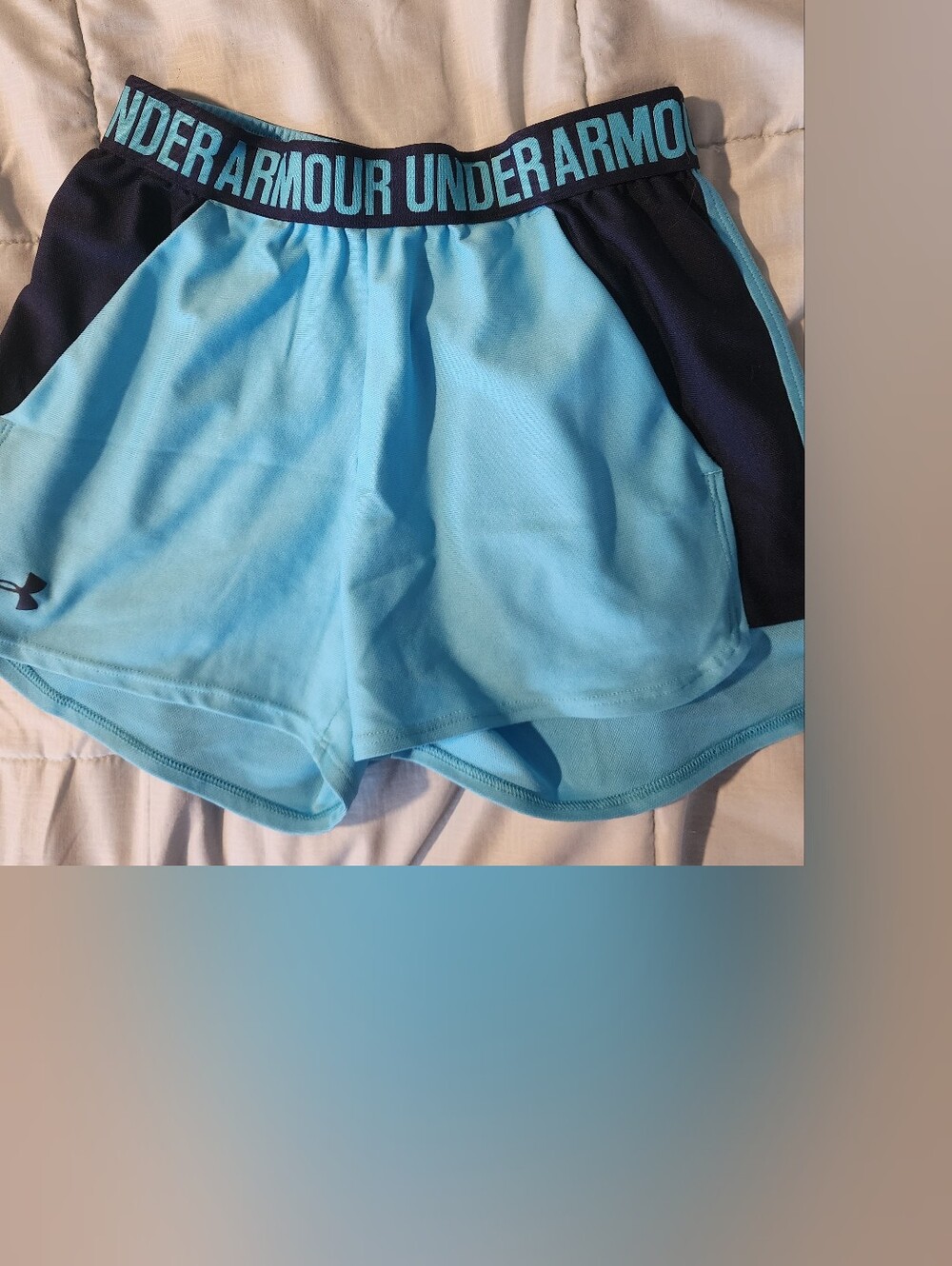 Under Armour Women's Aqua and Navy Athletic Shorts